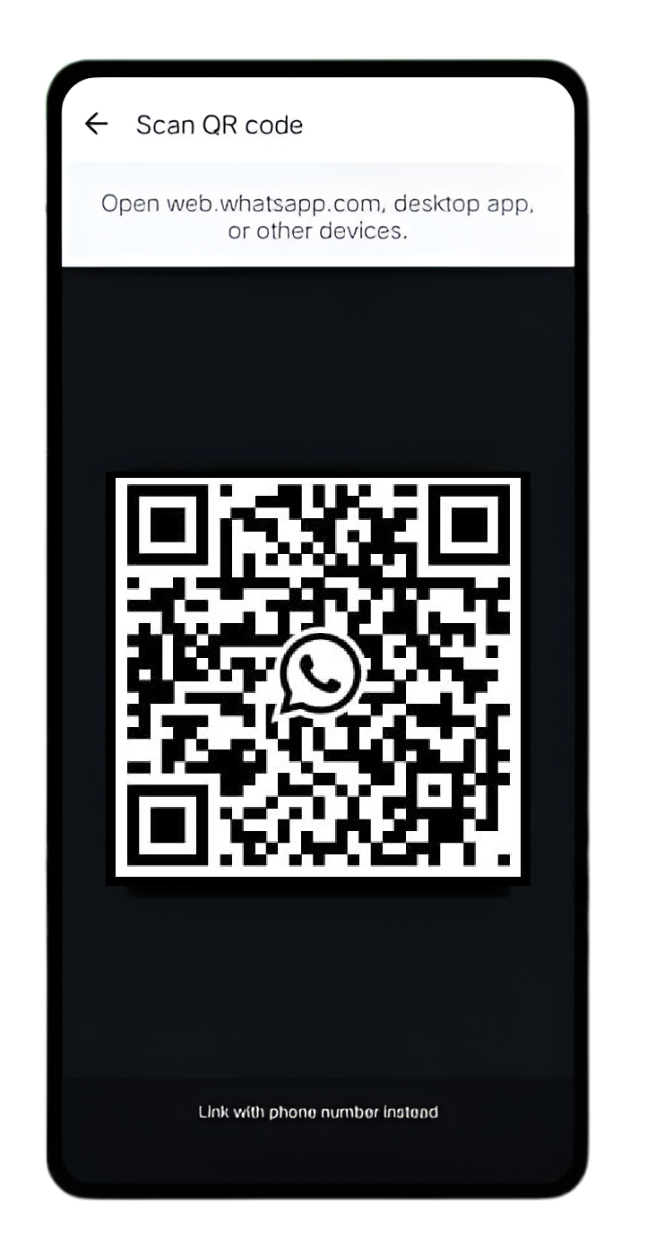 Smartphone with WhatsApp QR Code